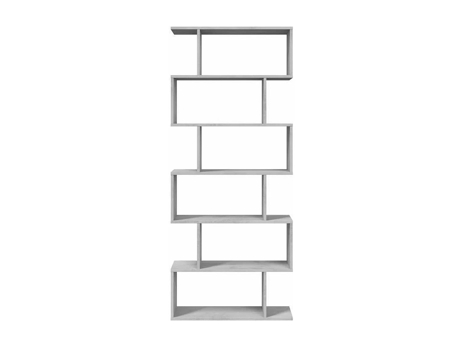 Librería ATHENA - Gris hormigón - 6 nichos - 192 x 80 x 24 cm