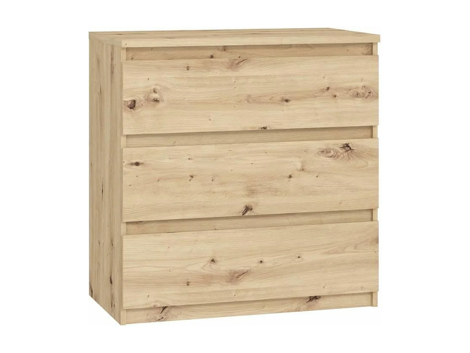 Commode CHELSEA 3 tiroirs - 77,2 x 42 x 79,9 cm - chêne artisan