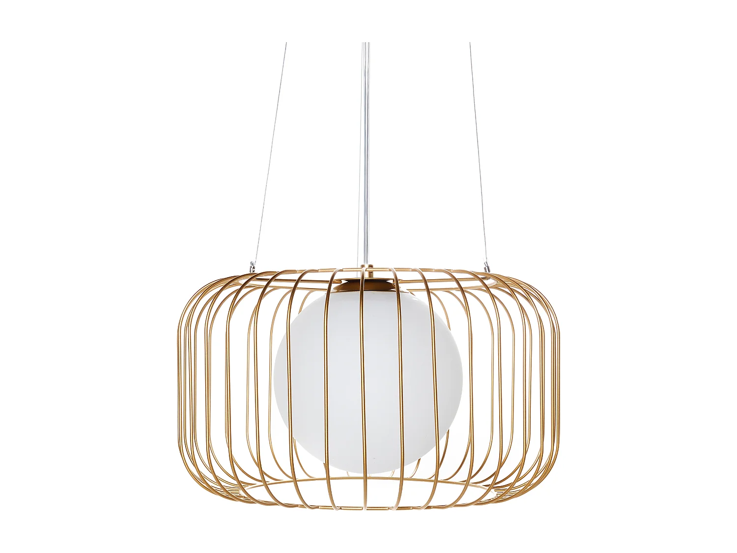 Industrielle moderne Pendelleuchte Käfig Metall Eisen Schirm Gold Bairoa