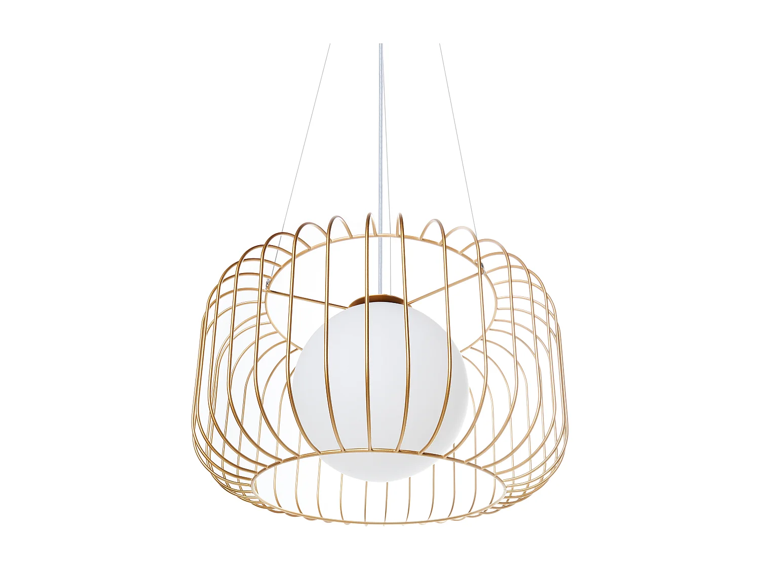 Industrielle moderne Pendelleuchte Käfig Metall Eisen Schirm Gold Bairoa