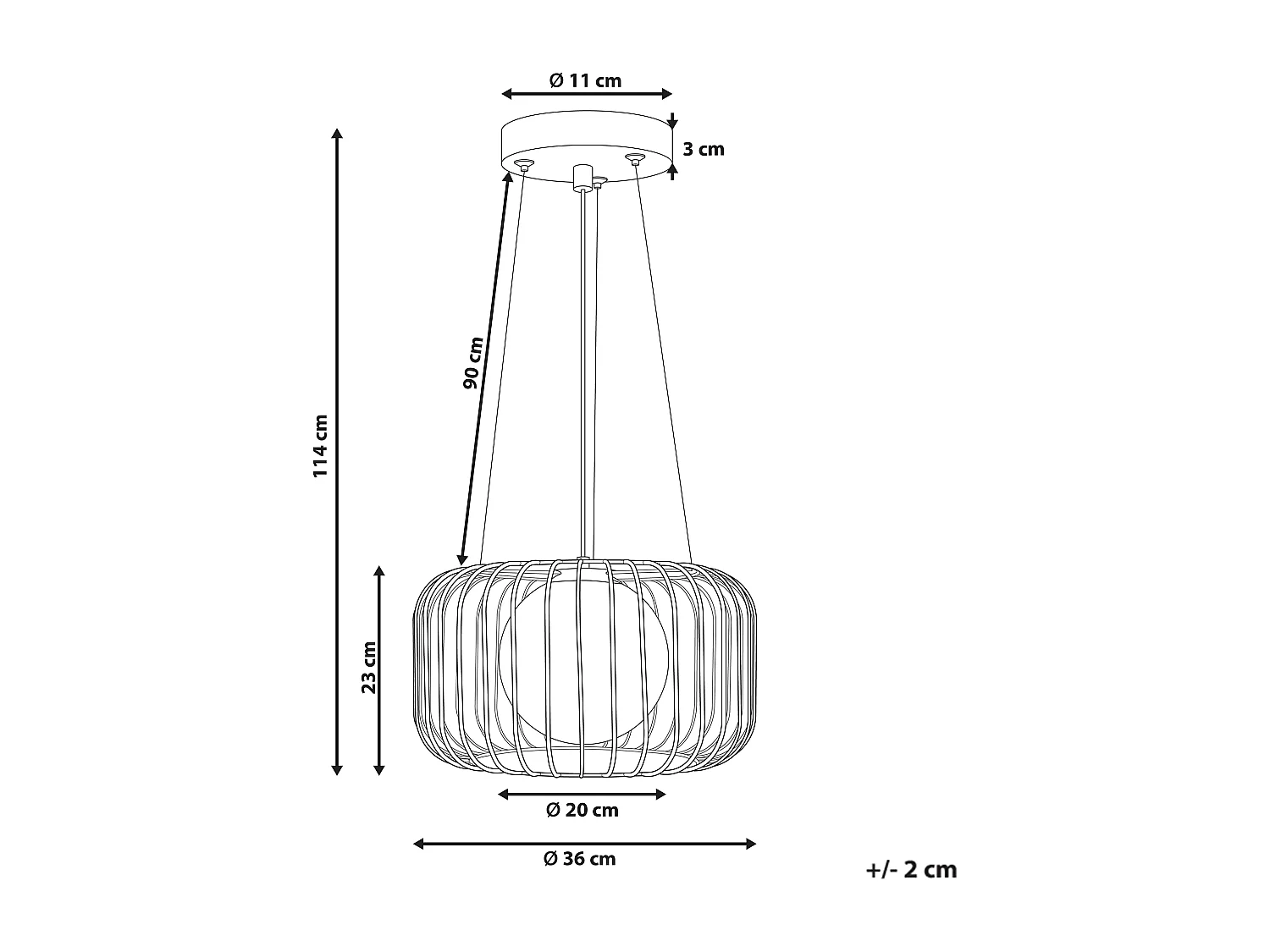 Lampe suspension BAIROA Métal Doré