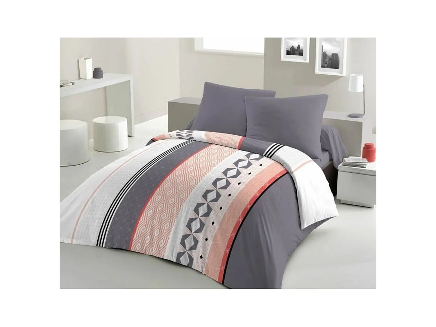 Microvezel dekbedset - 1 dekbedovertrek 220 x 240 cm + 2 kussenslopen 63 x 63 cm - Blauw