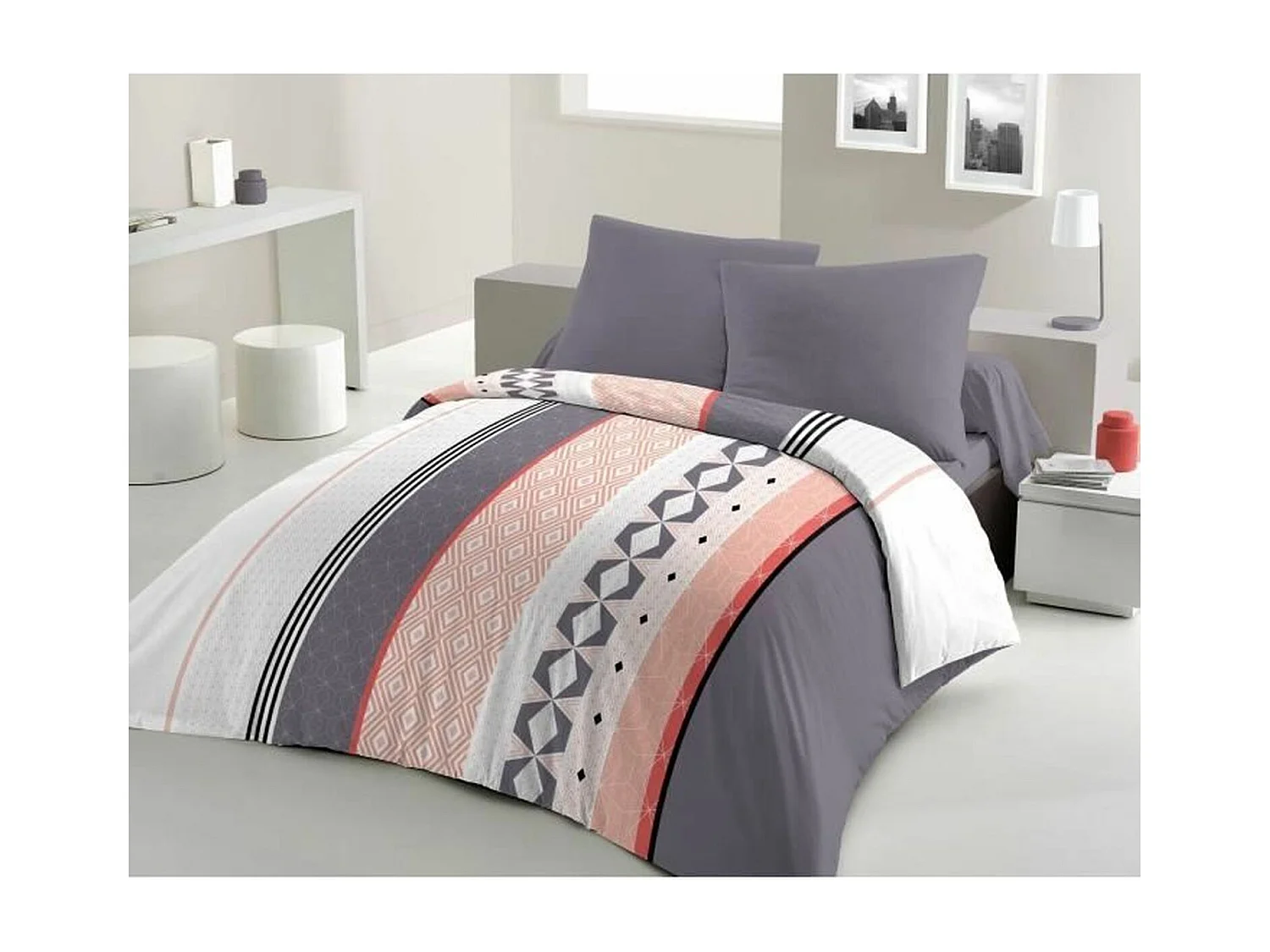 MikrofaserBettwäscheSet – 1 Bettbezug 220 x 240 cm + 2 Kissenbezüge 63 x 63 cm – Blau