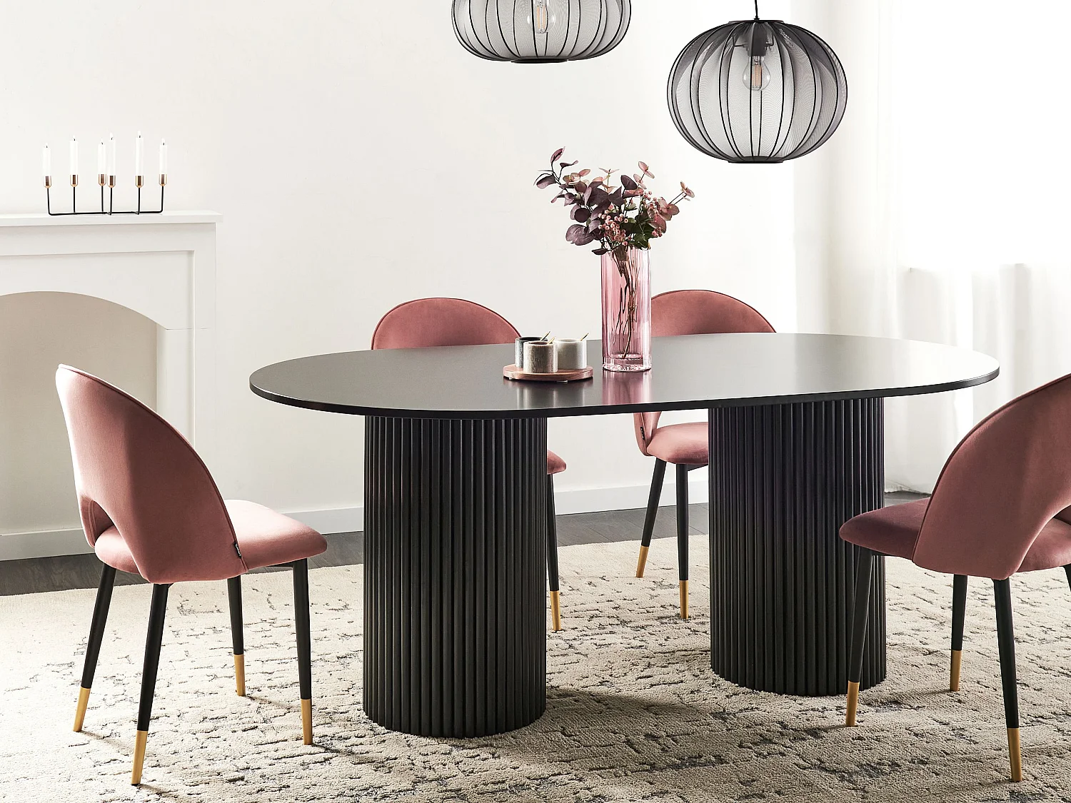 Table de repas SHERIDAN Noir 180 cm 100 cm