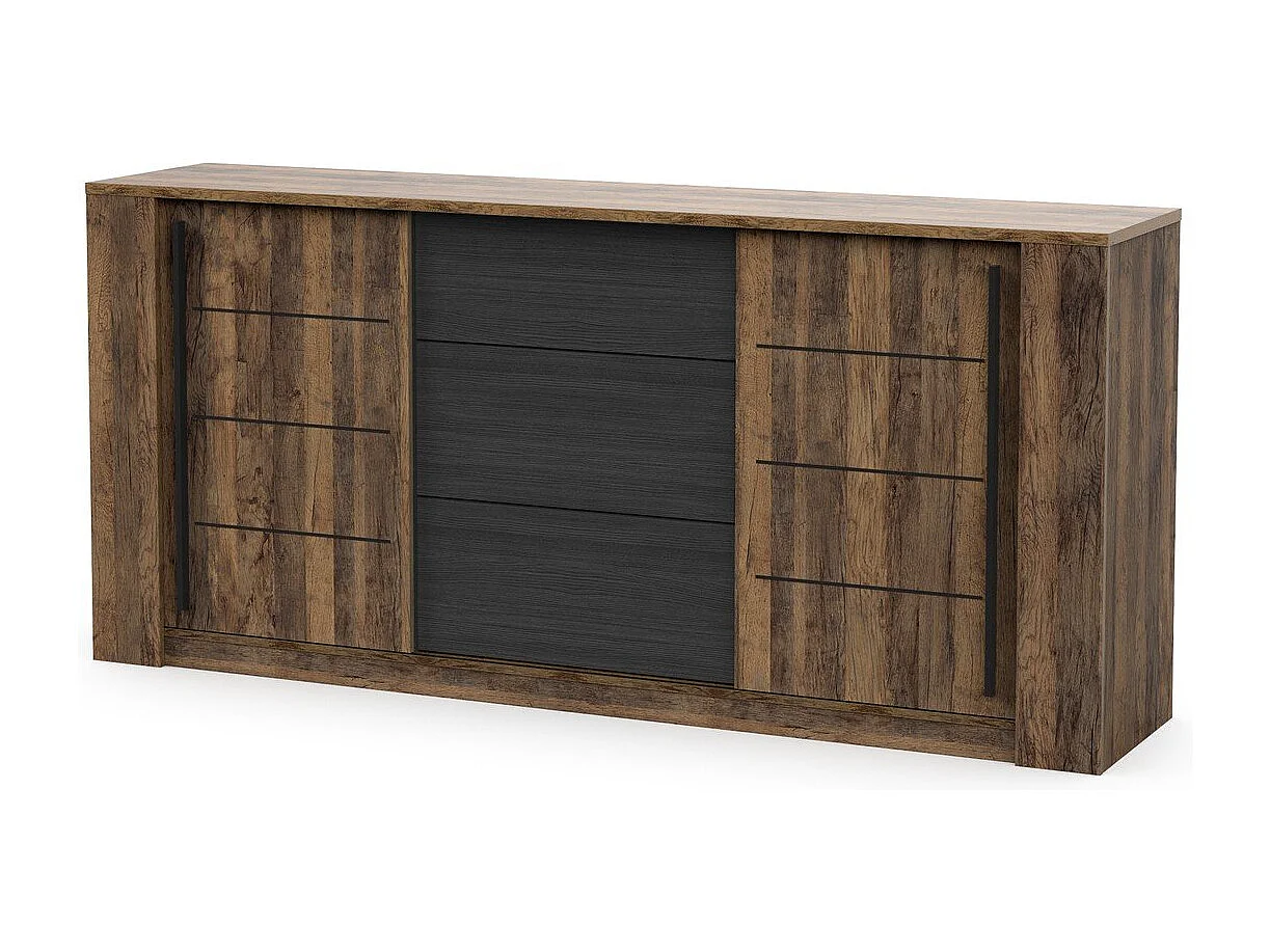 Enfilade 3 tiroirs et 2 portes coulissantes L206 cm - MALA