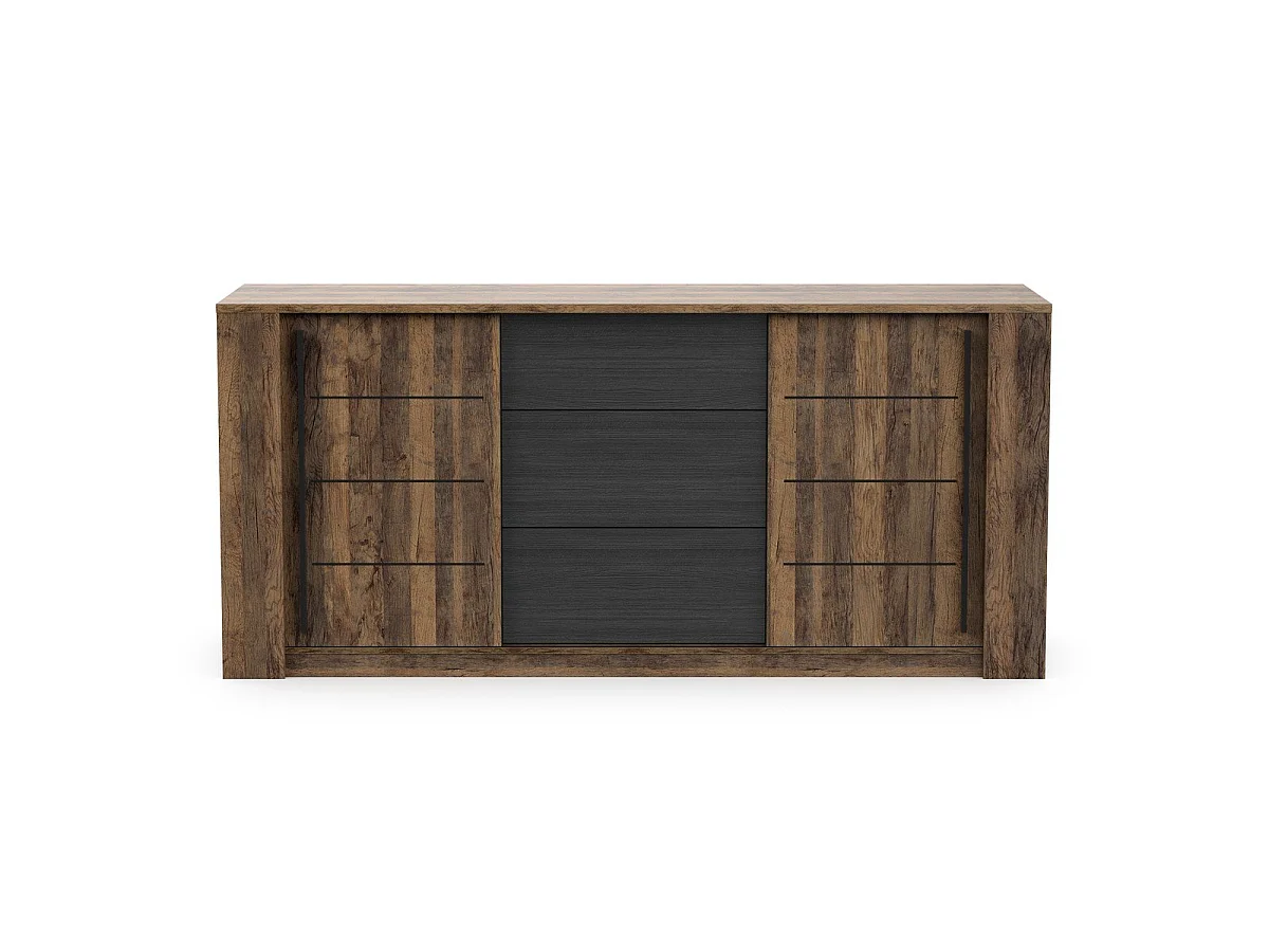 Enfilade 3 tiroirs et 2 portes coulissantes L206 cm - MALA