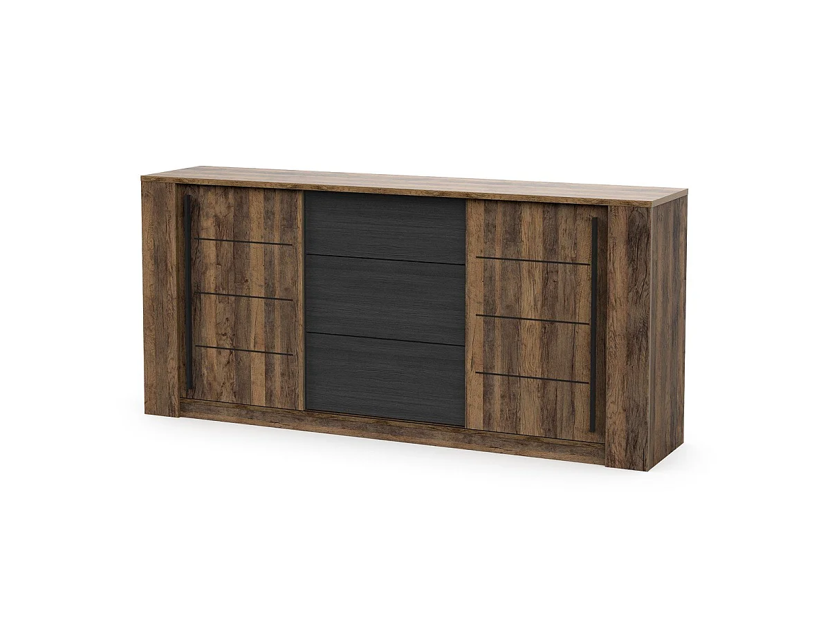 Enfilade 3 tiroirs et 2 portes coulissantes L206 cm - MALA