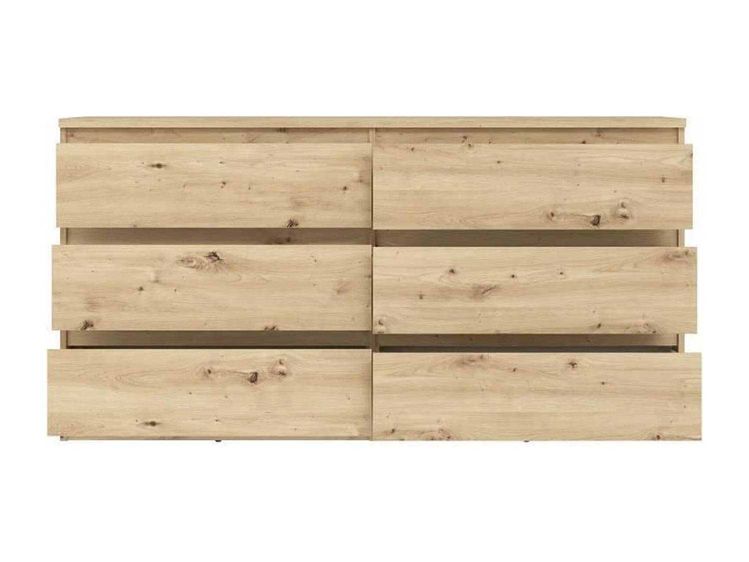 Commode CHELSEA 6 tiroirs - 154 cm x 42,2 x 79,9 - chêne artisan