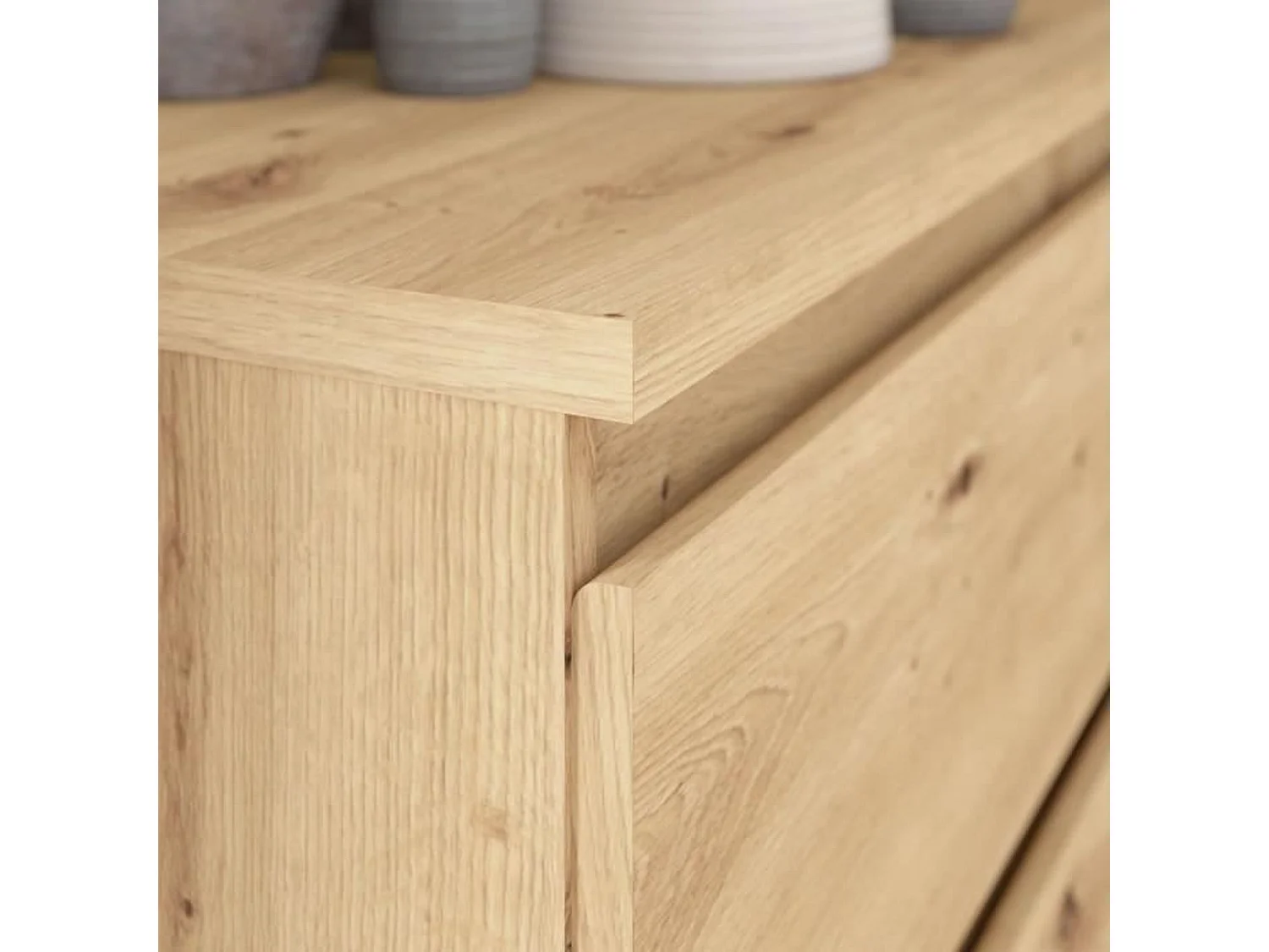 Commode CHELSEA 6 tiroirs - 154 cm x 42,2 x 79,9 - chêne artisan