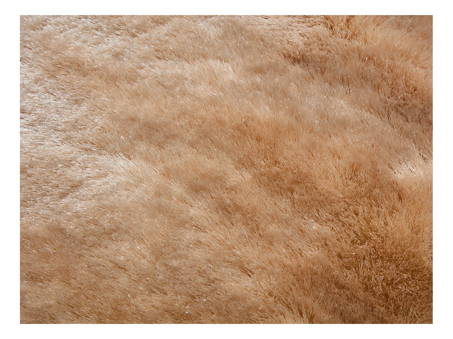 Alfombra shaggy redonda de pelo largo ultra suave - D. 200 cm - Beige oscuro - DOLCE