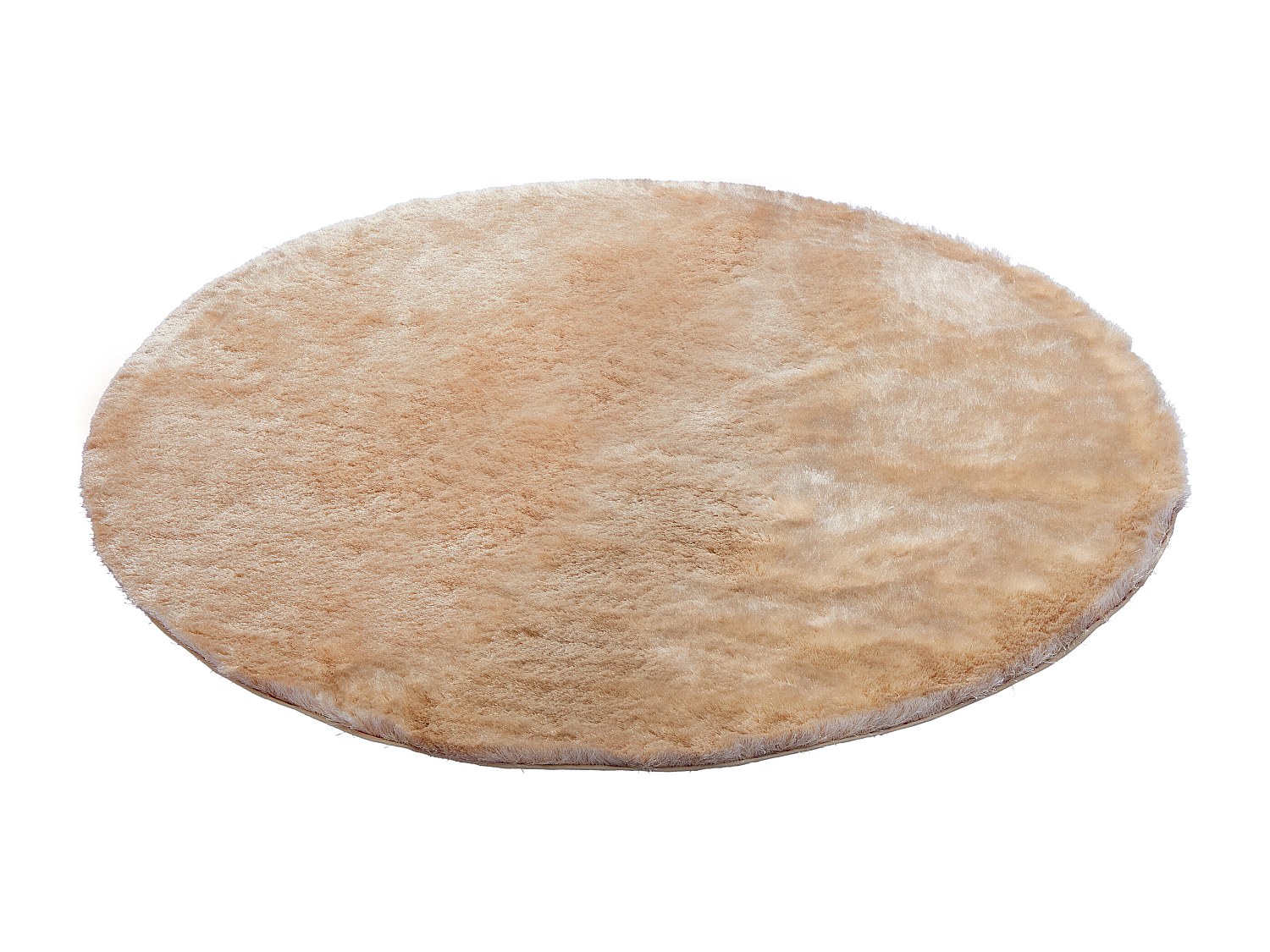 Runder Hochflorteppich ultraweich - D. 200 cm - Dunkelbeige - DOLCE günstig online kaufen