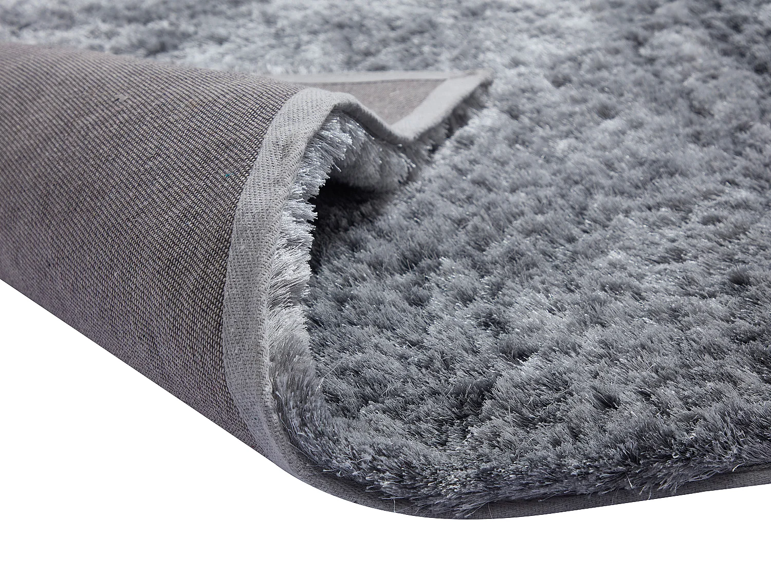 Tapis shaggy à poils longs ultra doux - 160 x 230 cm - Gris - DOLCE