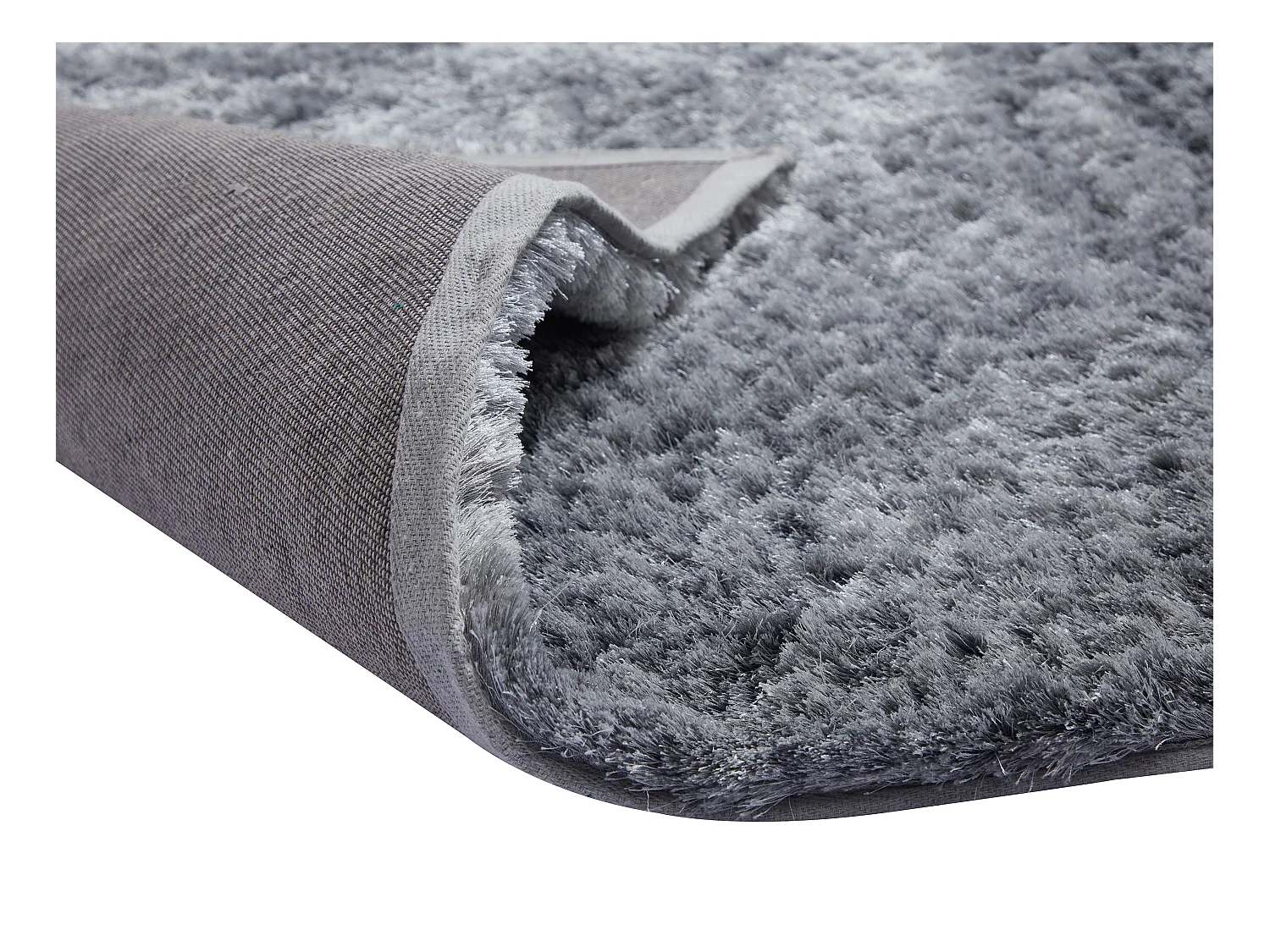 Tapis shaggy à poils longs ultra doux - 200 x 290 cm - Gris - DOLCE