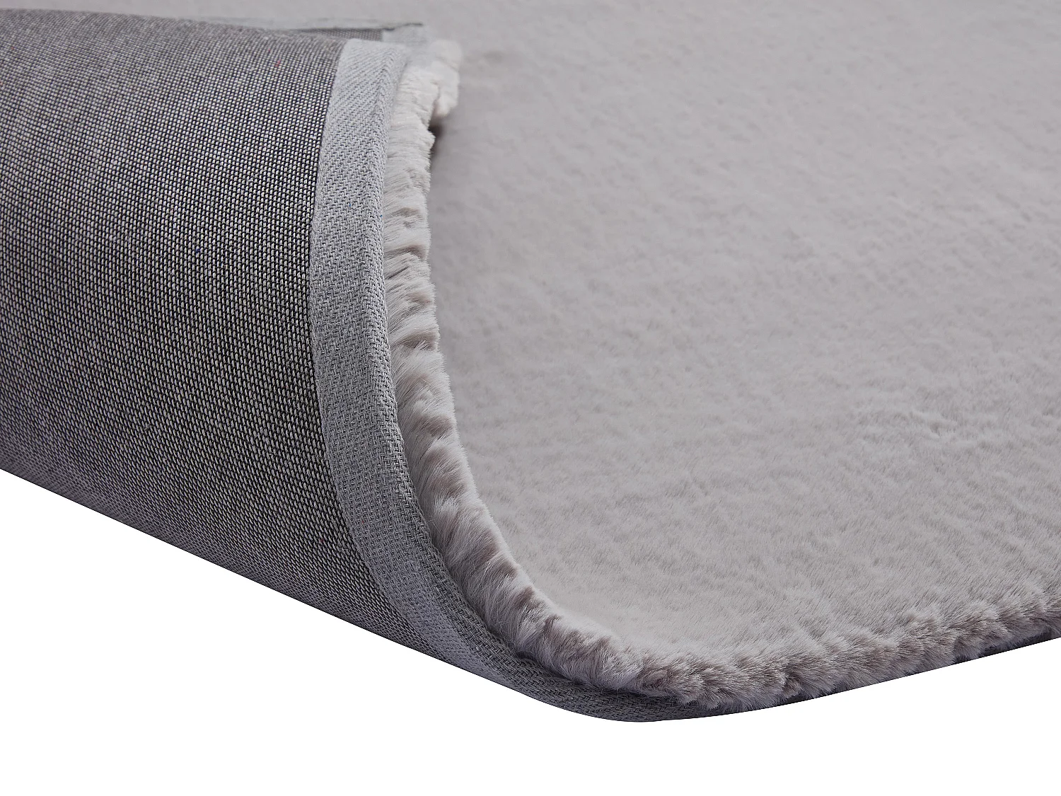 Tapis shaggy à poils longs effet fourrure - 200 x 290 cm - Gris - BUNNY