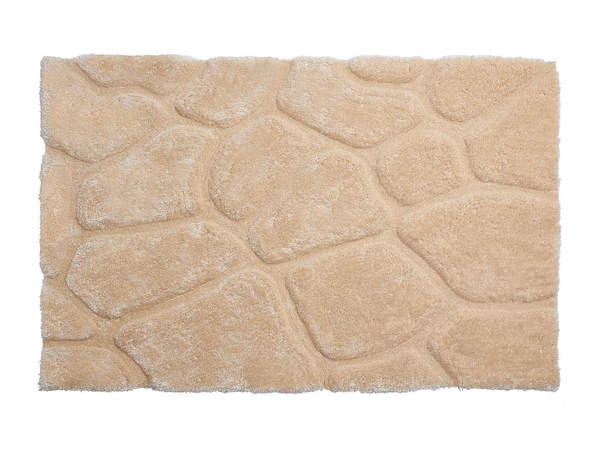 Hochflorteppich mit Reliefstruktur - 160 x 230 cm - Dunkelbeige - PIETRA günstig online kaufen