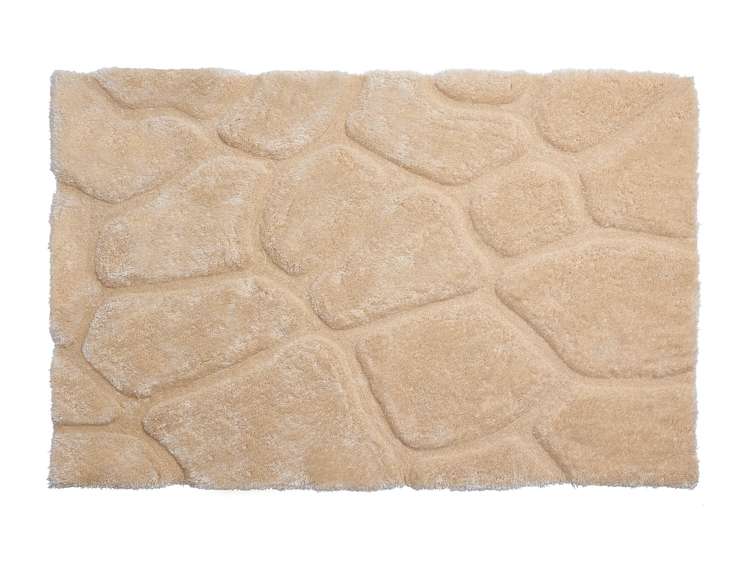 Hochflorteppich mit Reliefstruktur - 160 x 230 cm - Dunkelbeige - PIETRA günstig online kaufen