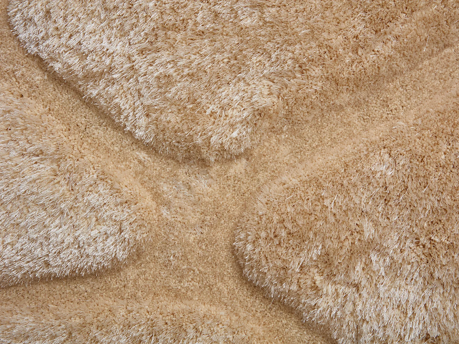 Tapis shaggy à poils longs en relief - 160 x 230 cm - Beige  foncé - PIETRA