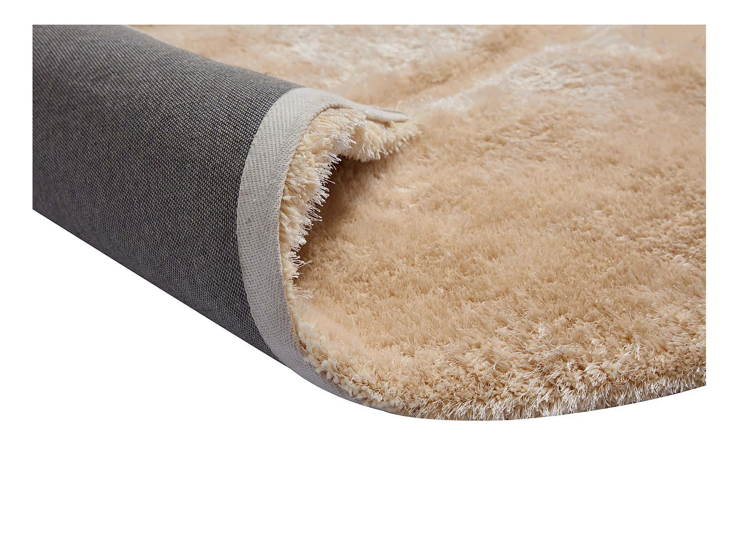 Alfombra shaggy de pelo largo con relieve - 200 x 290 cm - Beige oscuro - PIETRA