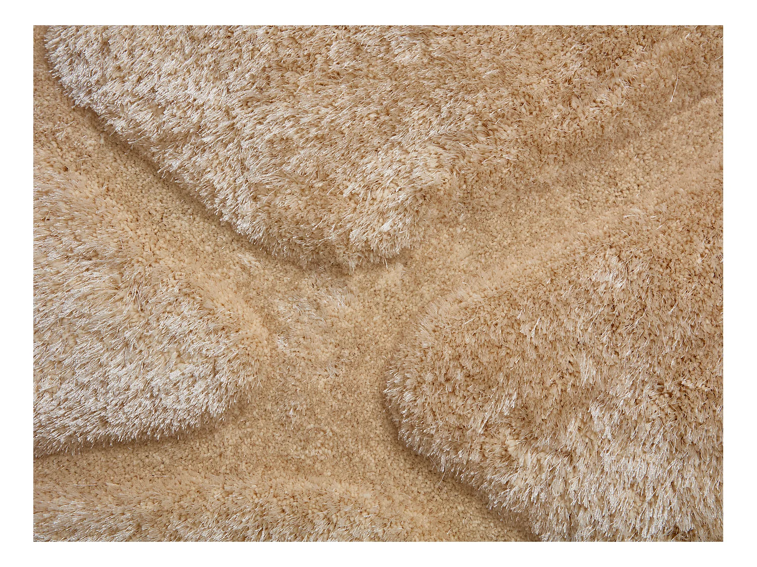 Alfombra shaggy de pelo largo con relieve - 200 x 290 cm - Beige oscuro - PIETRA