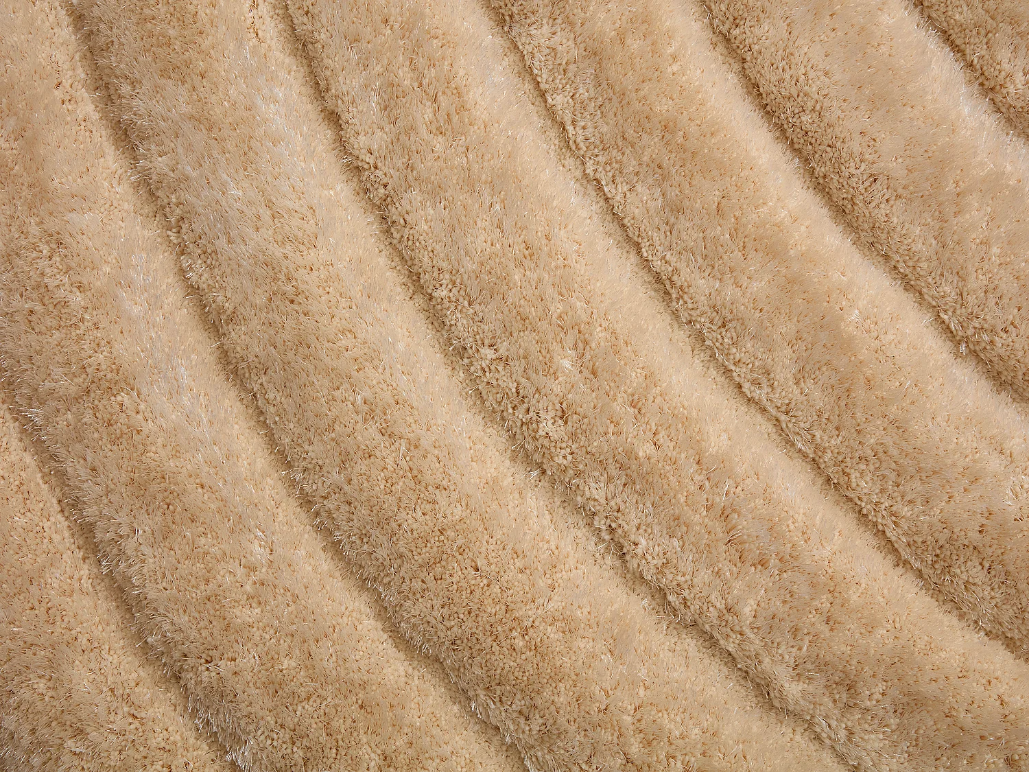 Tapete shaggy de pelo comprido em relevo - 200 x 290 cm - Bege escuro - MERISA