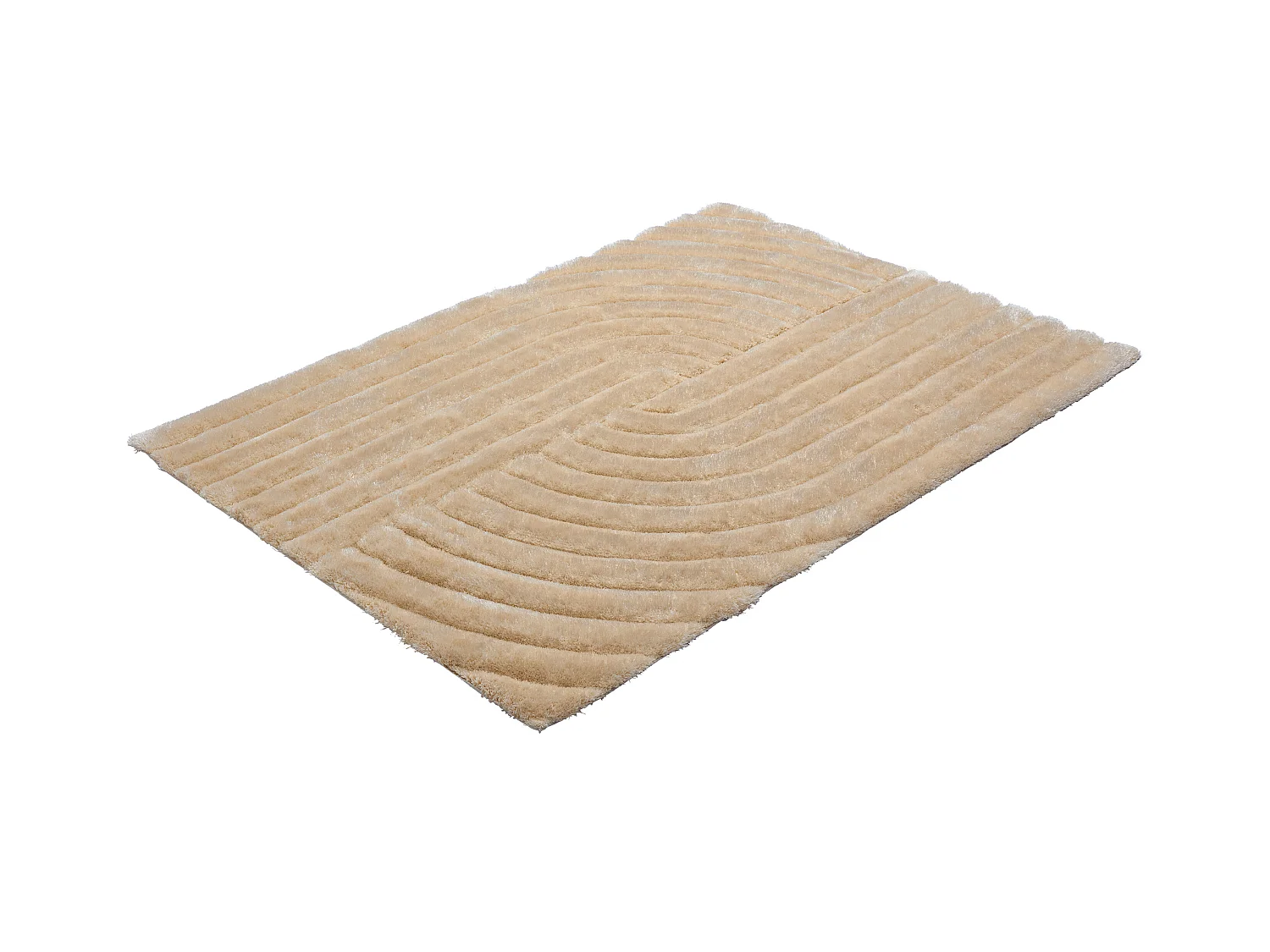 Alfombra shaggy de pelo largo en relieve - 200 x 290 cm - Beige oscuro - MERISA