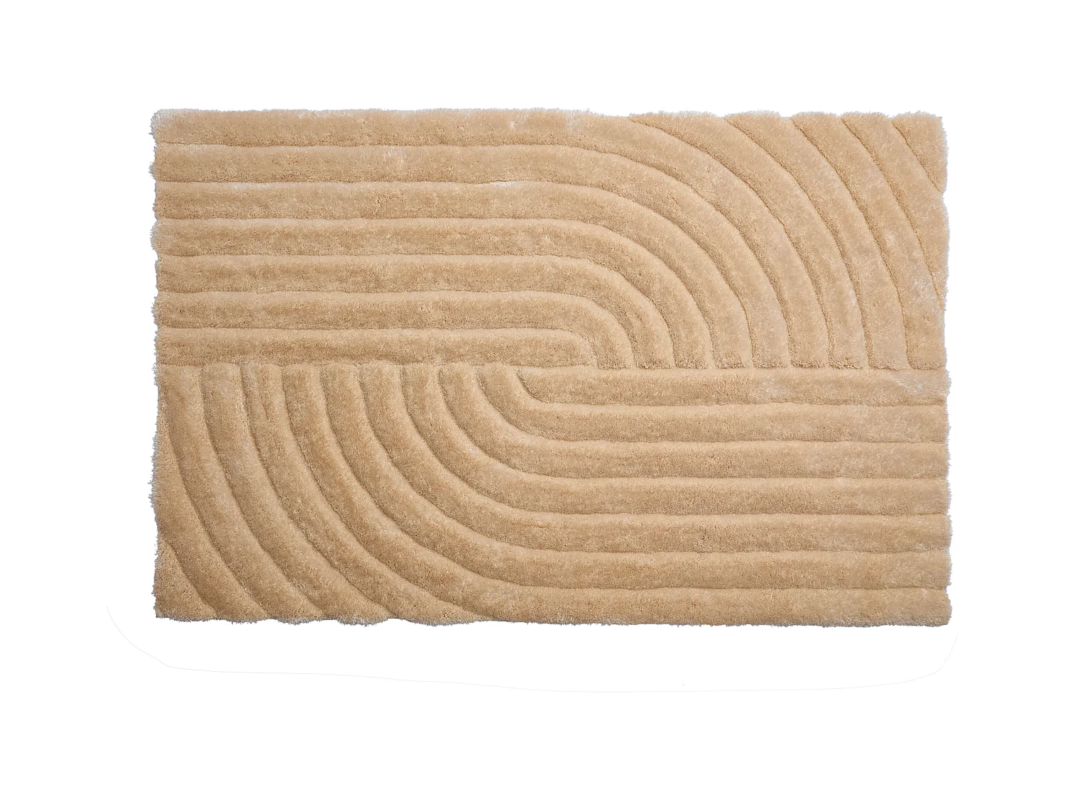 Alfombra shaggy de pelo largo en relieve - 200 x 290 cm - Beige oscuro - MERISA