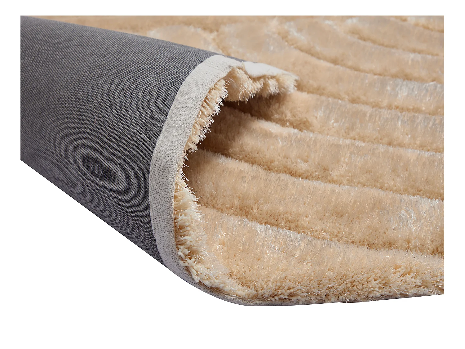 Alfombra shaggy de pelo largo en relieve - 200 x 290 cm - Beige oscuro - MERISA