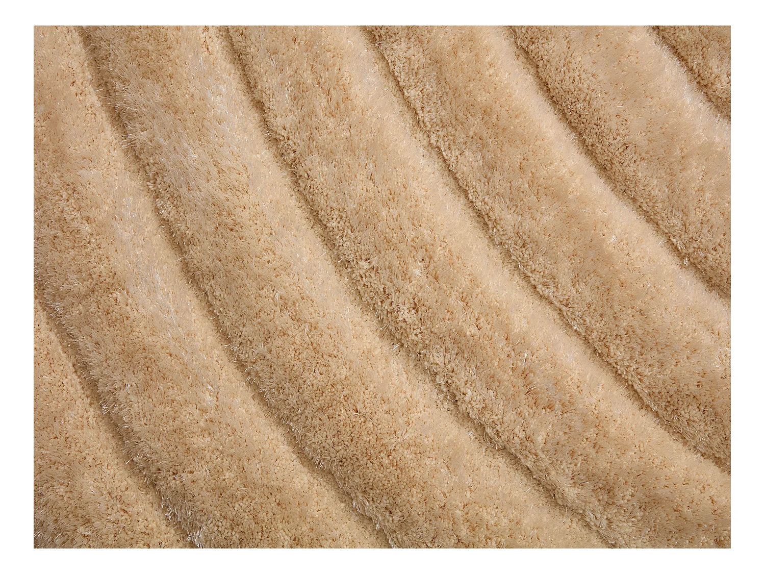 Alfombra shaggy de pelo largo en relieve - 200 x 290 cm - Beige oscuro - MERISA