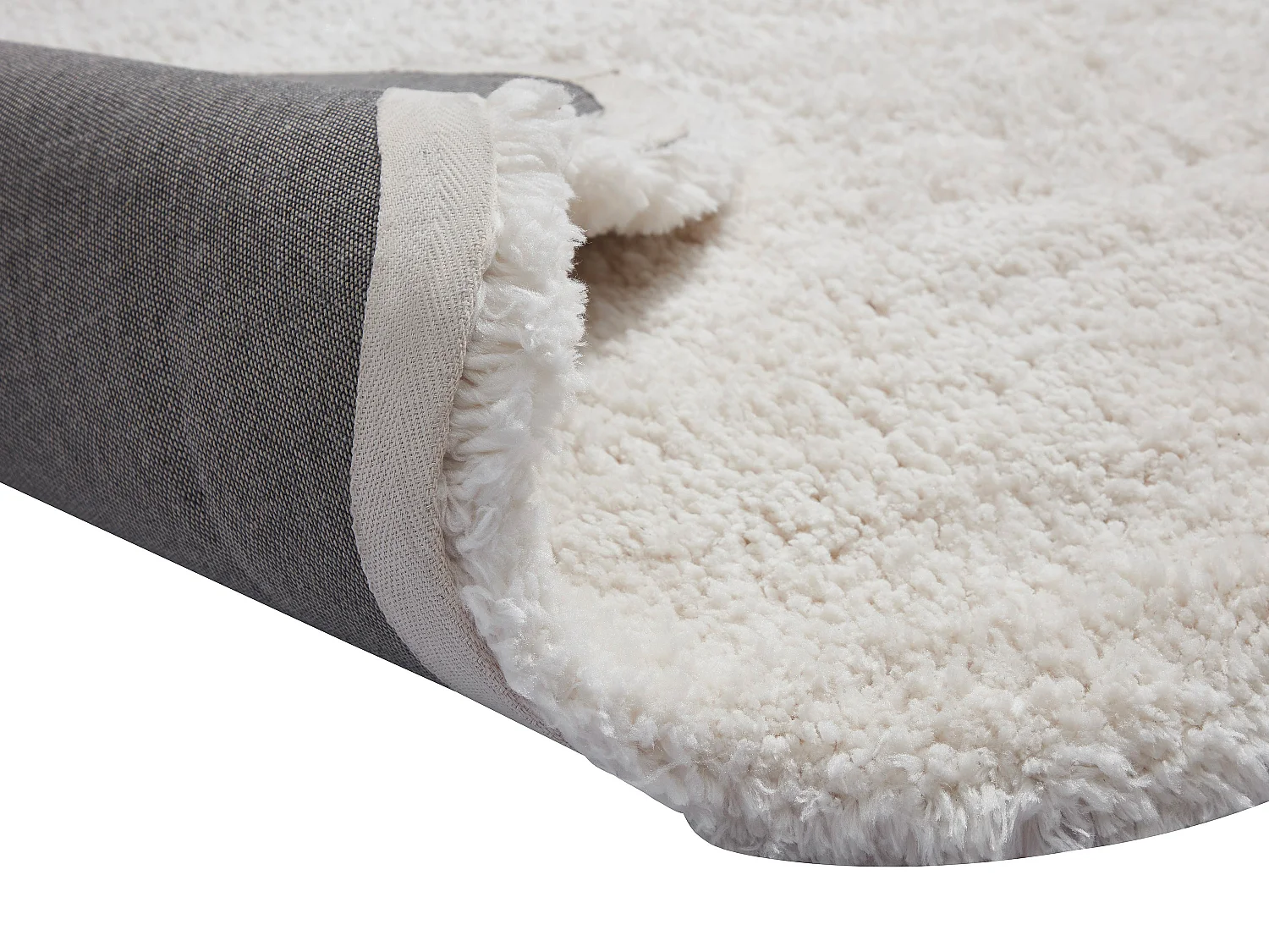 Tapis shaggy à poils longs bords ondulés - 160 x 230 cm - Blanc - NERIDA