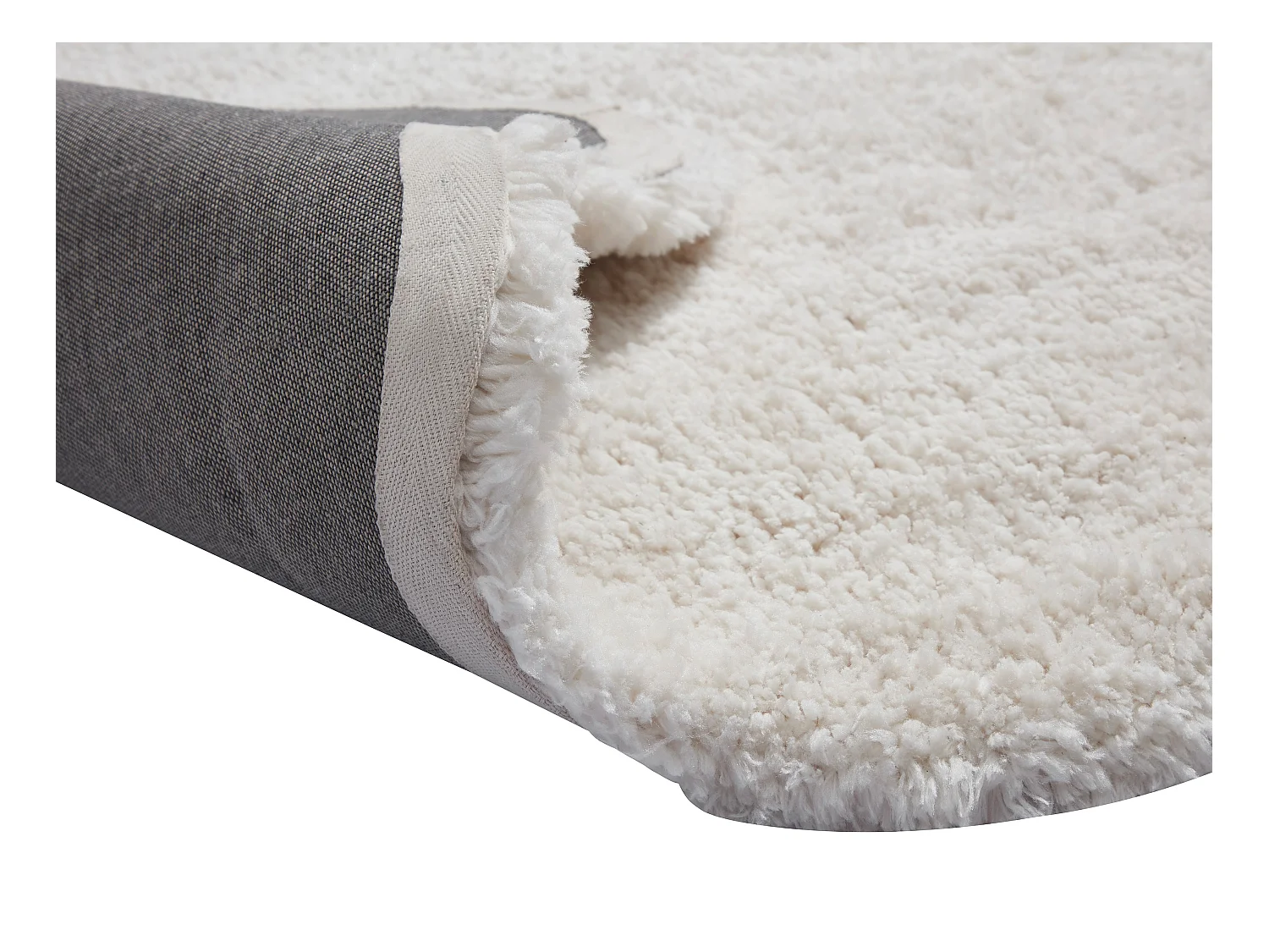 Hochflorteppich mit wellenförmigen Rändern - 200 x 290 cm - Weiß - NERIDA