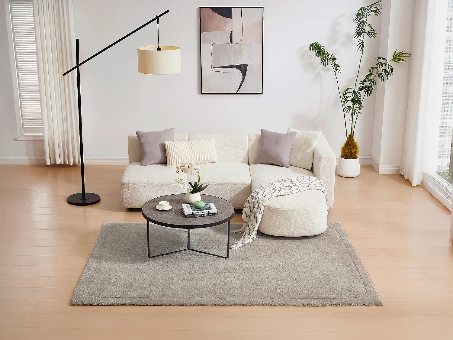 Tapis à poils mi-longs - 160 x 230 cm - Taupe - VELINA