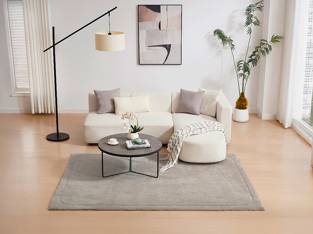 Teppich mit mittellangem Flor - 200 x 290 cm - Taupe - VELINA günstig online kaufen