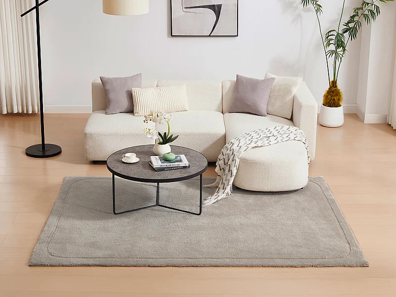 Tapis à poils mi-longs - 200 x 290 cm - Taupe - VELINA