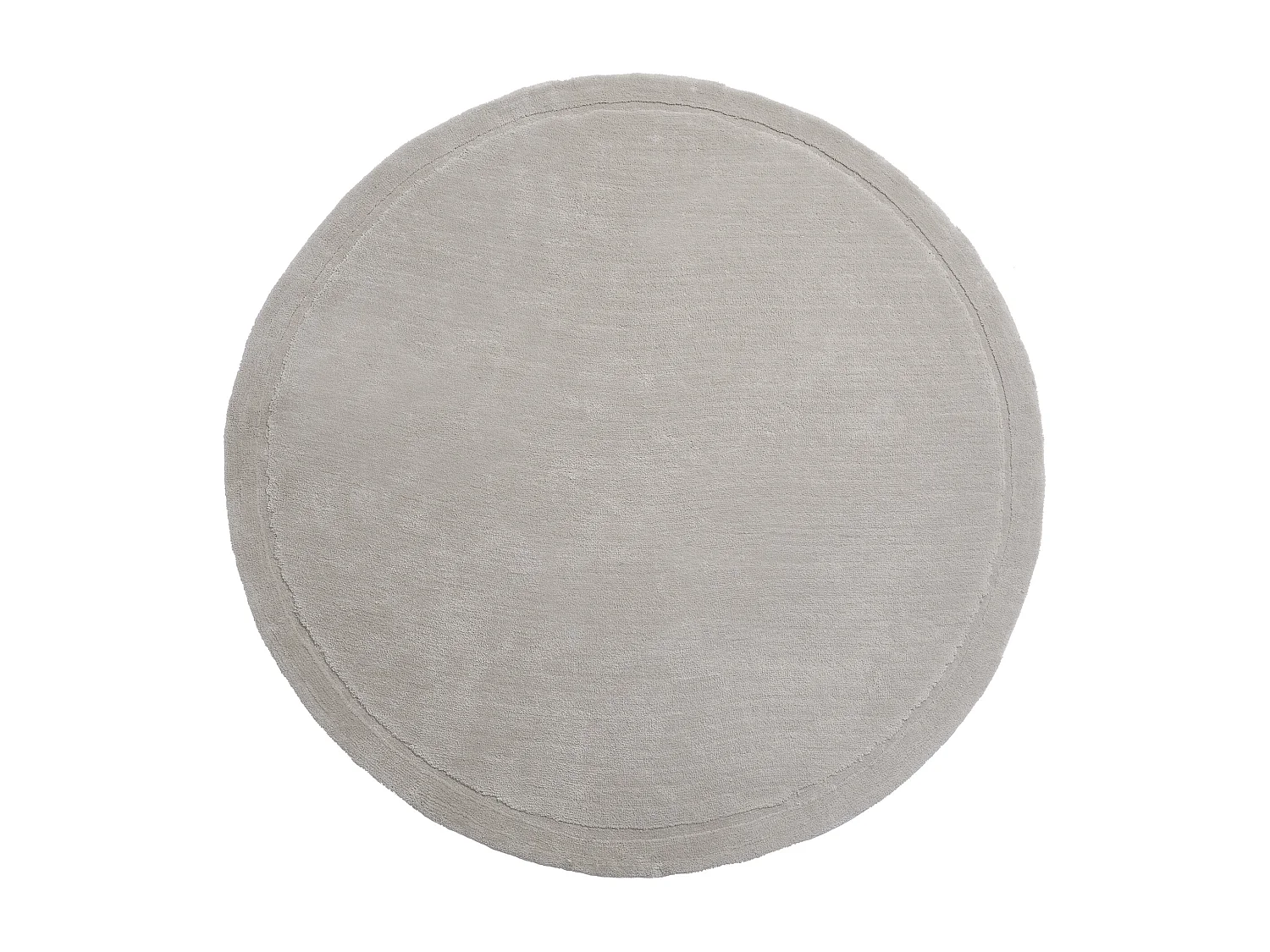 Tapis rond à poils mi-longs - 200 x 200 cm - Taupe - VELINA