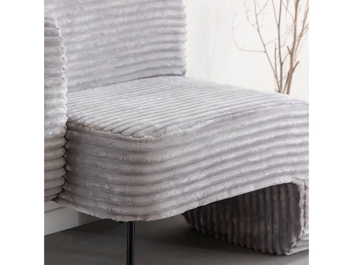 Meridienne en canalé blanco terciopelo Soléa