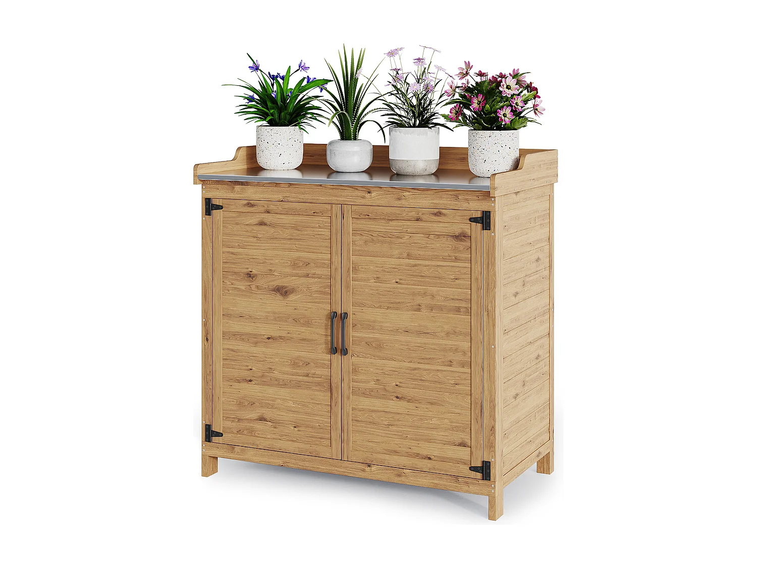 Bealife Armoire de Jardin et Table de Jardinage 98 x 48 x 95 cm –Couleur Bois Naturel