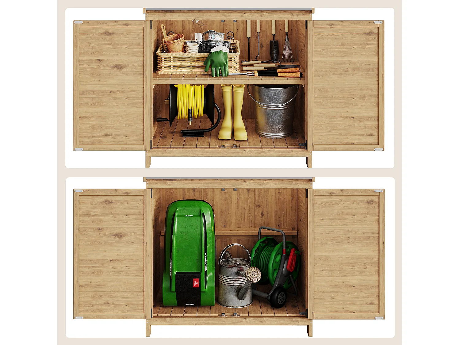 Bealife Armoire de Jardin et Table de Jardinage 98 x 48 x 95 cm –Couleur Bois Naturel