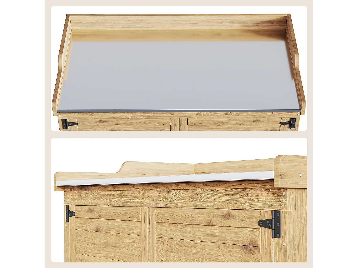 Bealife Armoire de Jardin et Table de Jardinage 98 x 48 x 95 cm –Couleur Bois Naturel