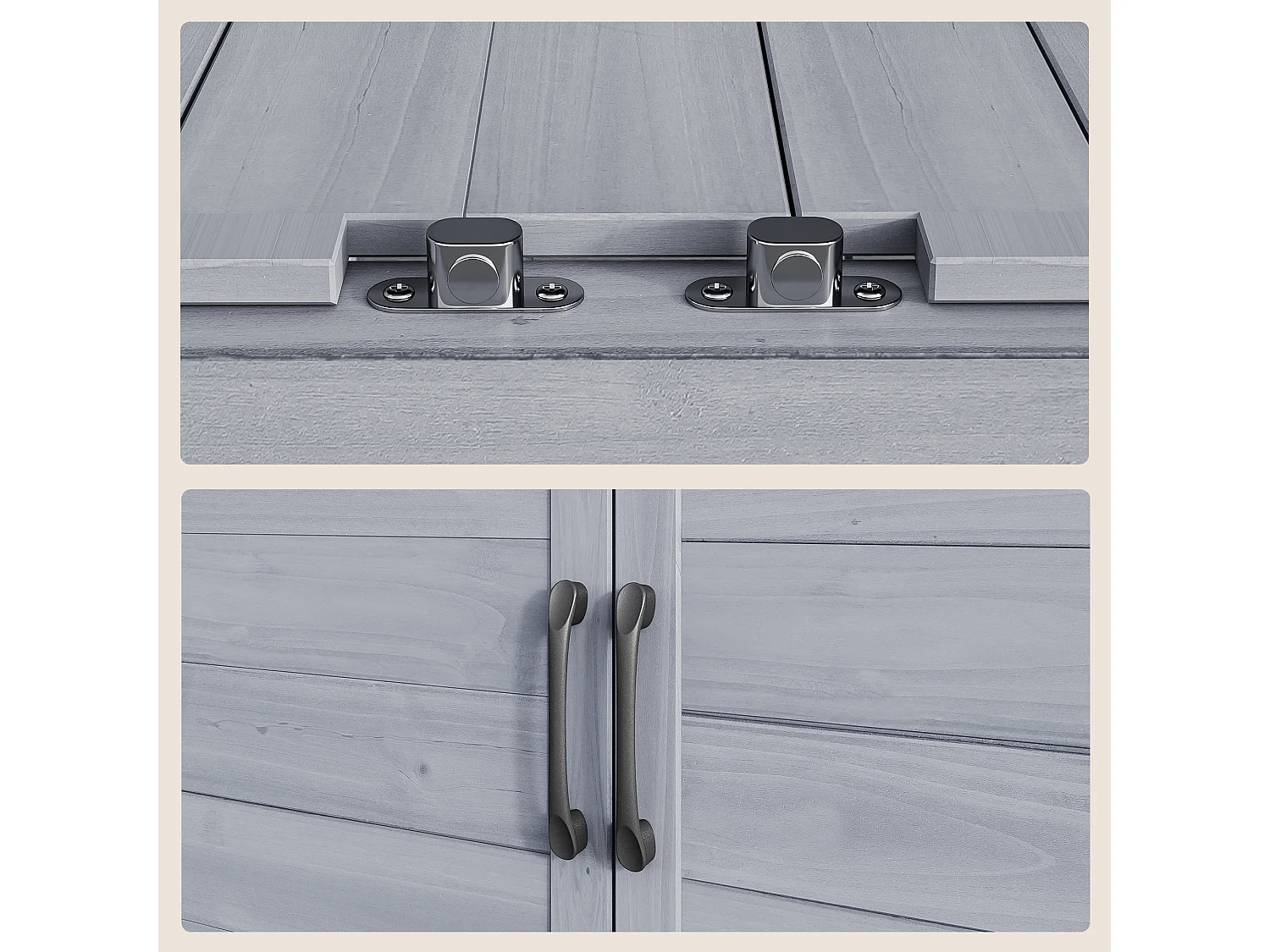 Bealife Armoire de Jardin et Table de Jardinage 98 x 48 x 95 cm – Couleur Gris