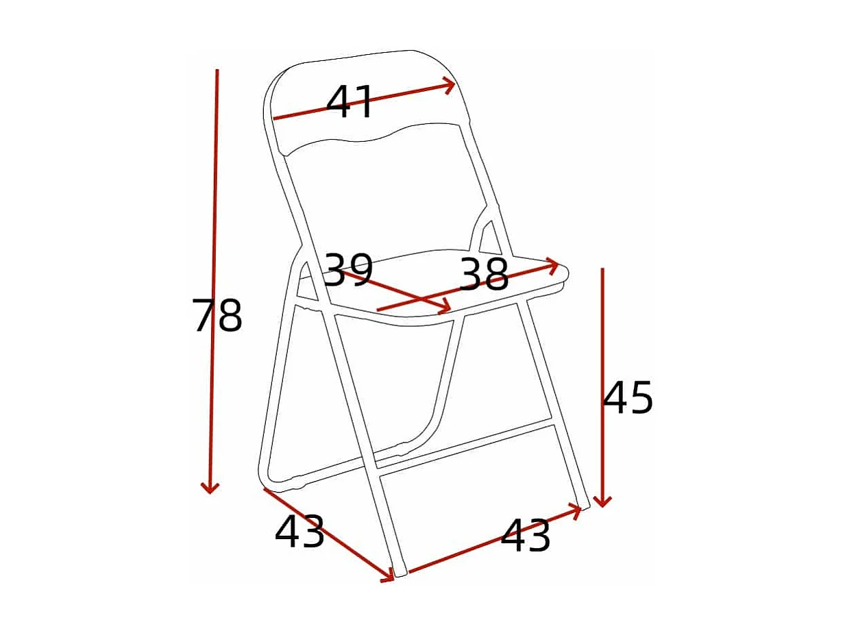 Lot de 6 chaises pliantes d'intérieur et confortables en velours et métal - Beige