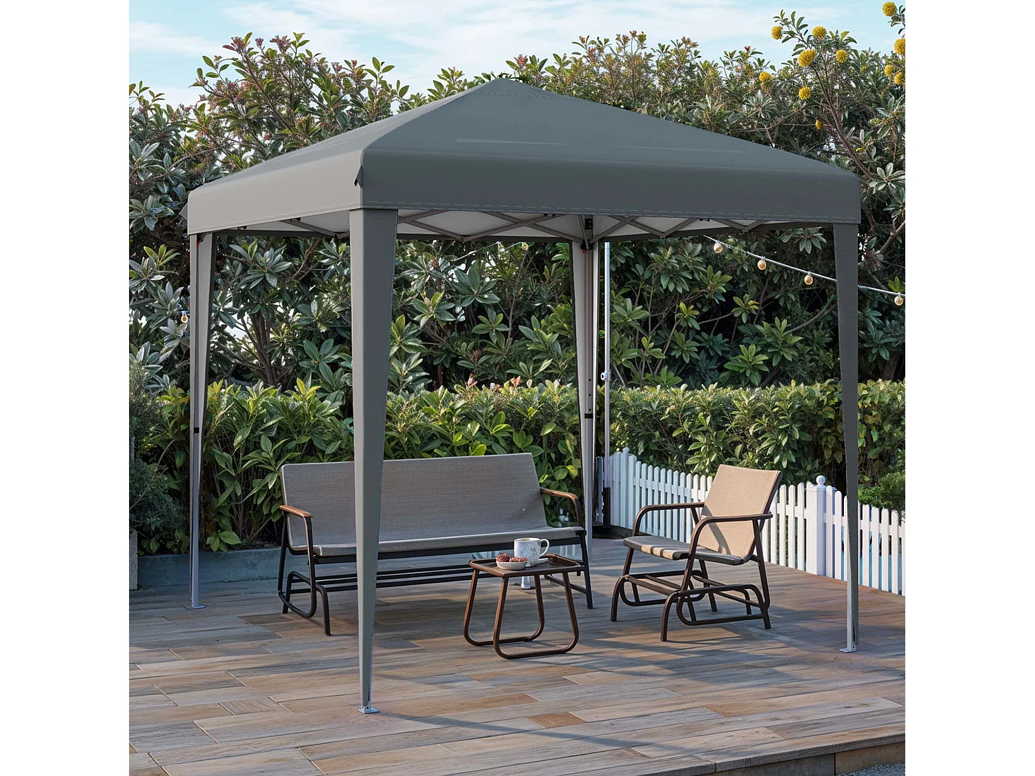 YITAHOME Tonnelle de Jardin - 3x3m - Pliable - Imperméable - Extérieur - Anti-UV - Gris Foncé - pour Camping/Fête/Plage/Terrasse/Marchés