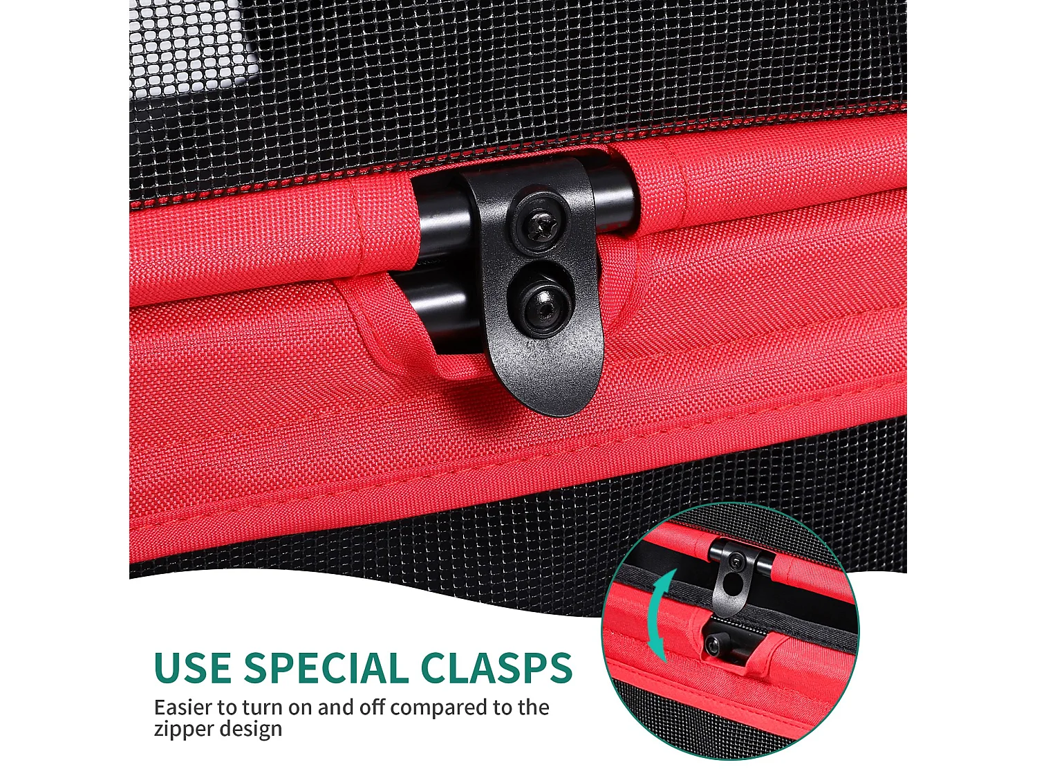 YITAHOME Poussette pour Chien Chat - avec Panier de Rangement - 4 Roulettes - Pliable - Rouge