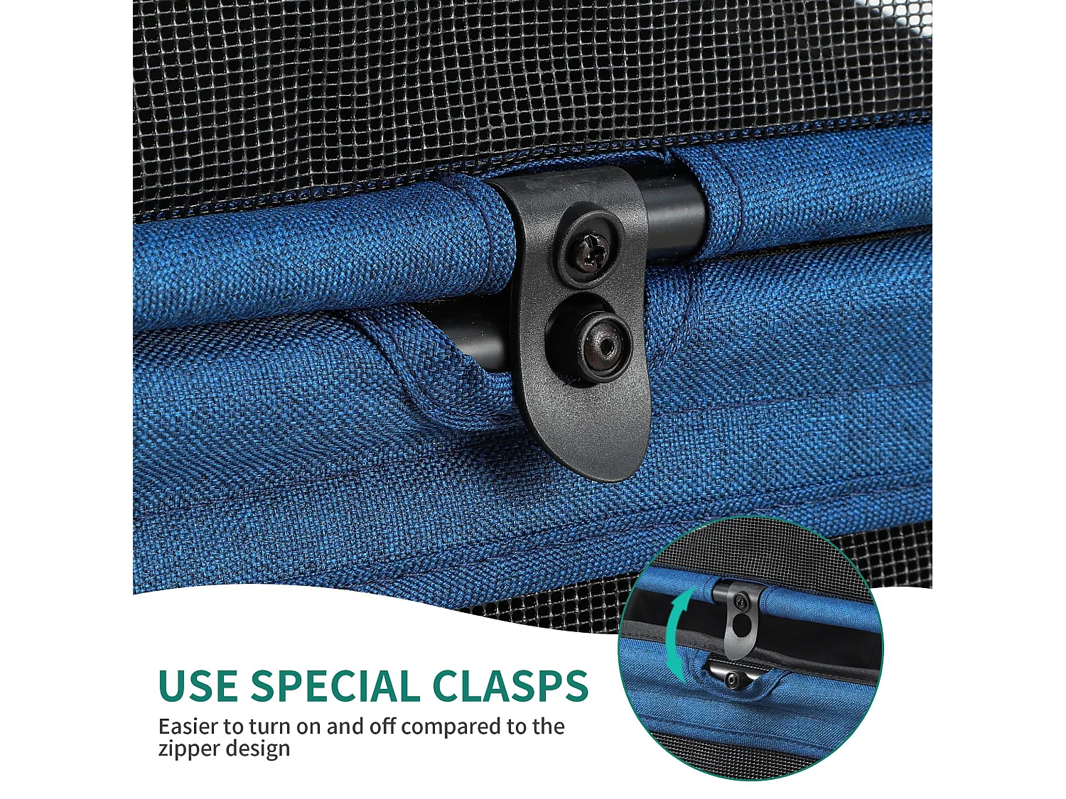 YITAHOME Poussette pour Chien Chat - avec Panier de Rangement - 4 Roulettes - Pliable - Bleu