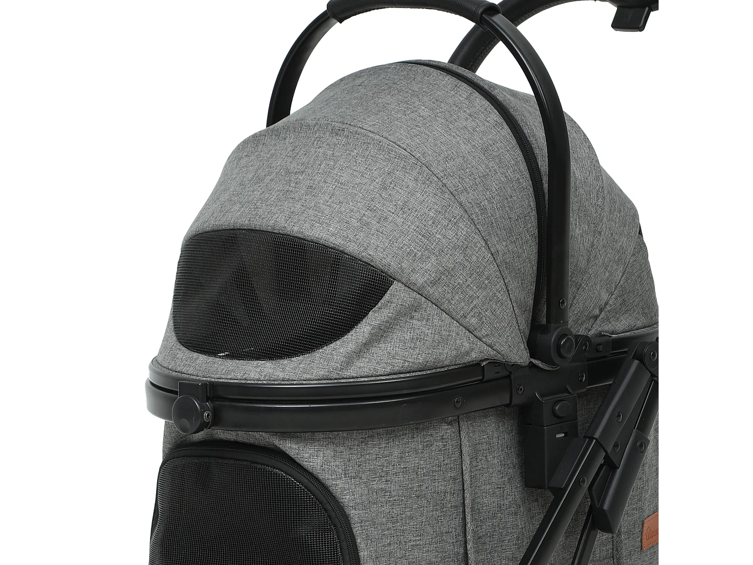 YITAHOME Poussette Chien pour Chien Chat - 15.9kg - avec Panier de Rangement - 4 Roues - Pliable Portable - Gris