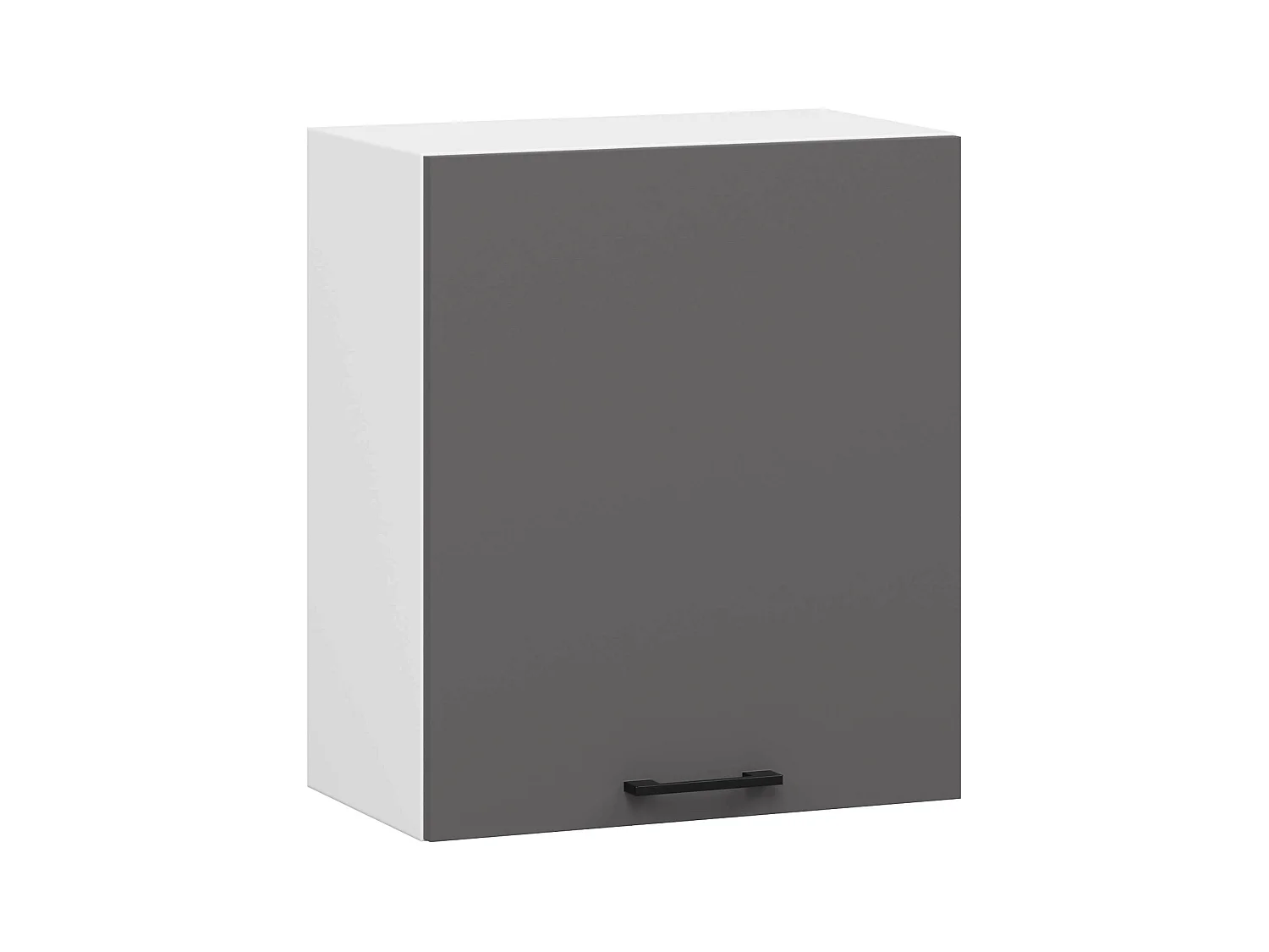 Armoires de cuisine haute AKORD W50 OLIWIA Blanc 50 cm 1 porte façade Gris Graphite 2 étagères 50x30x58 cm
