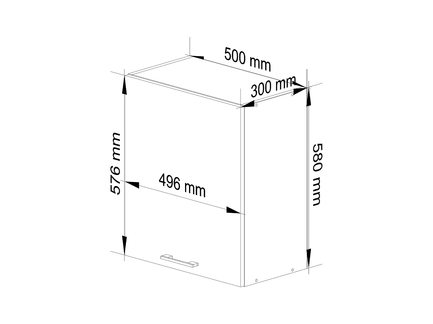 Hängeschrank Küchenschrank AKORD OLIWIA modular W50 Weiß 50 cm Tür 2 Ebenen Front Graphitgrau B50 x H58 x T30 cm