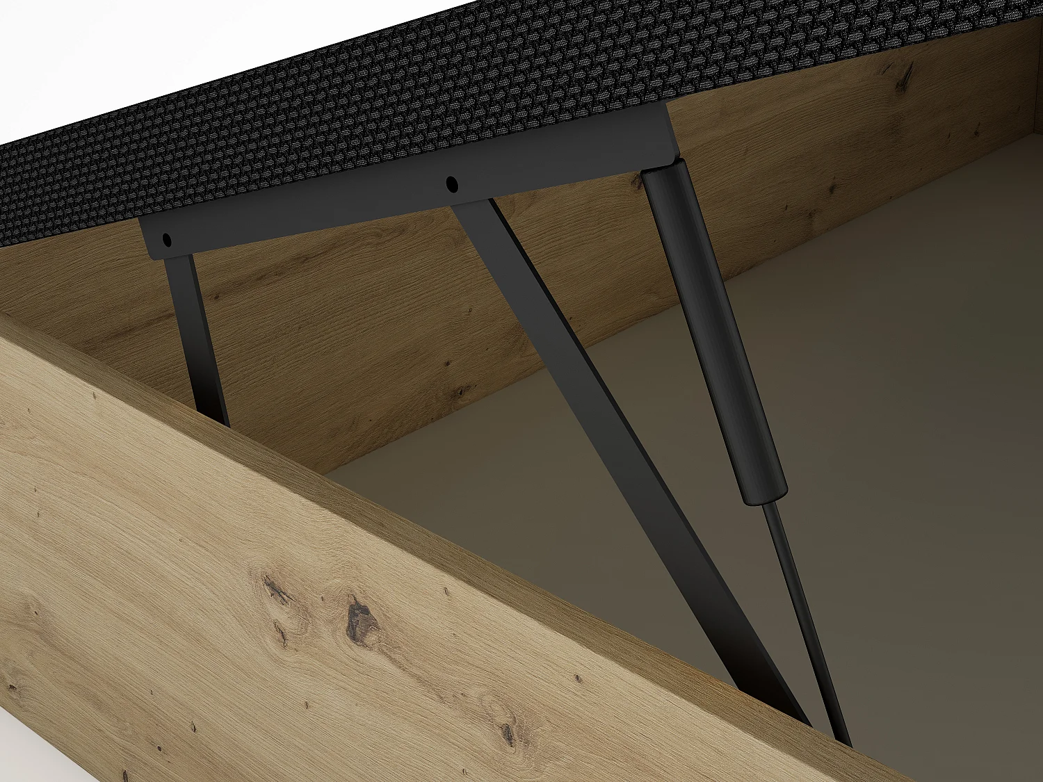 Sengegavl med opbevaringsboks 140 x 190 cm - Lys naturfarvet og sort - NAMOSI af YSMÉE