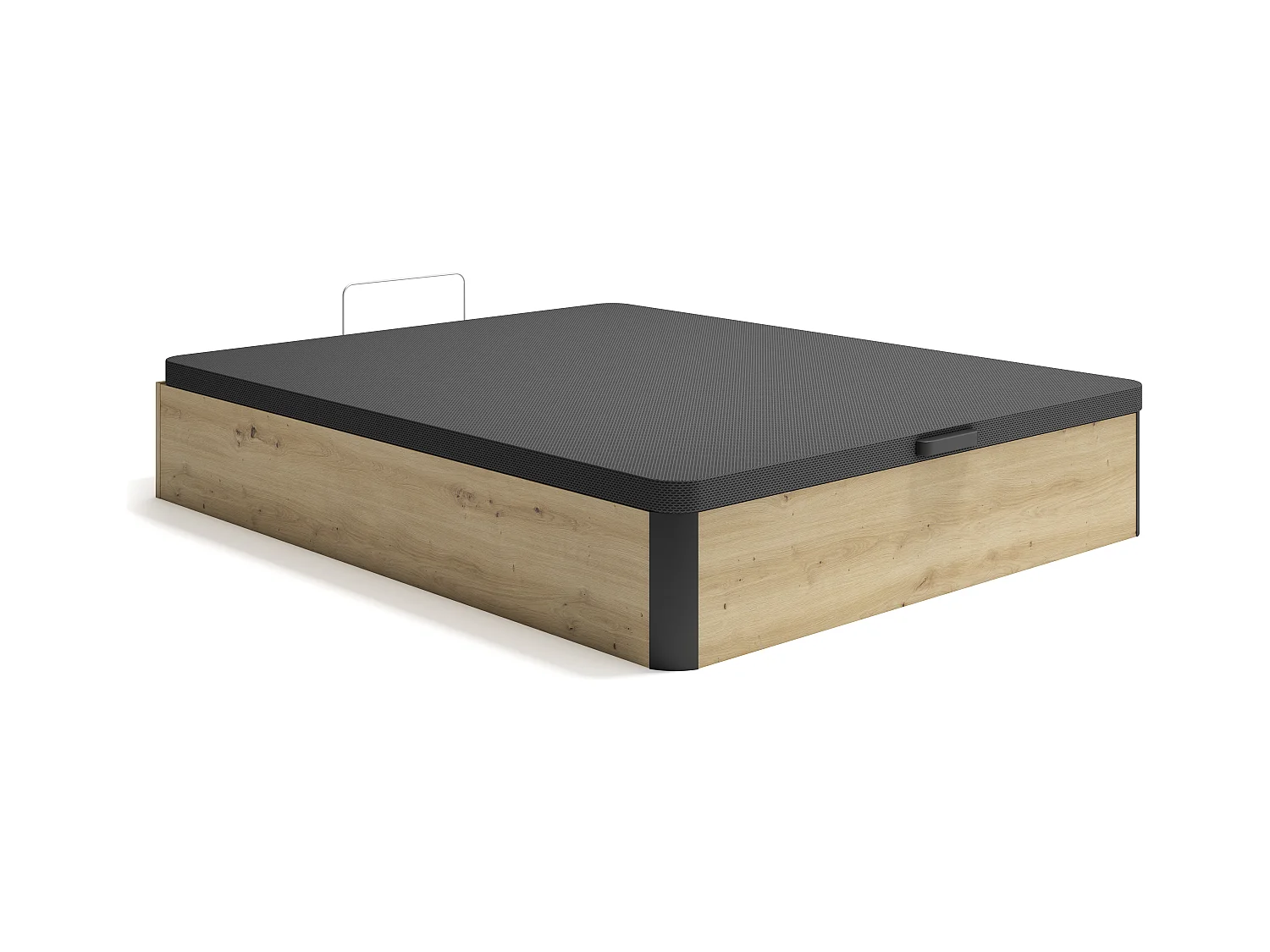 Sommier coffre 140 x 190 cm - Naturel clair et noir - NAMOSI de YSMÉE