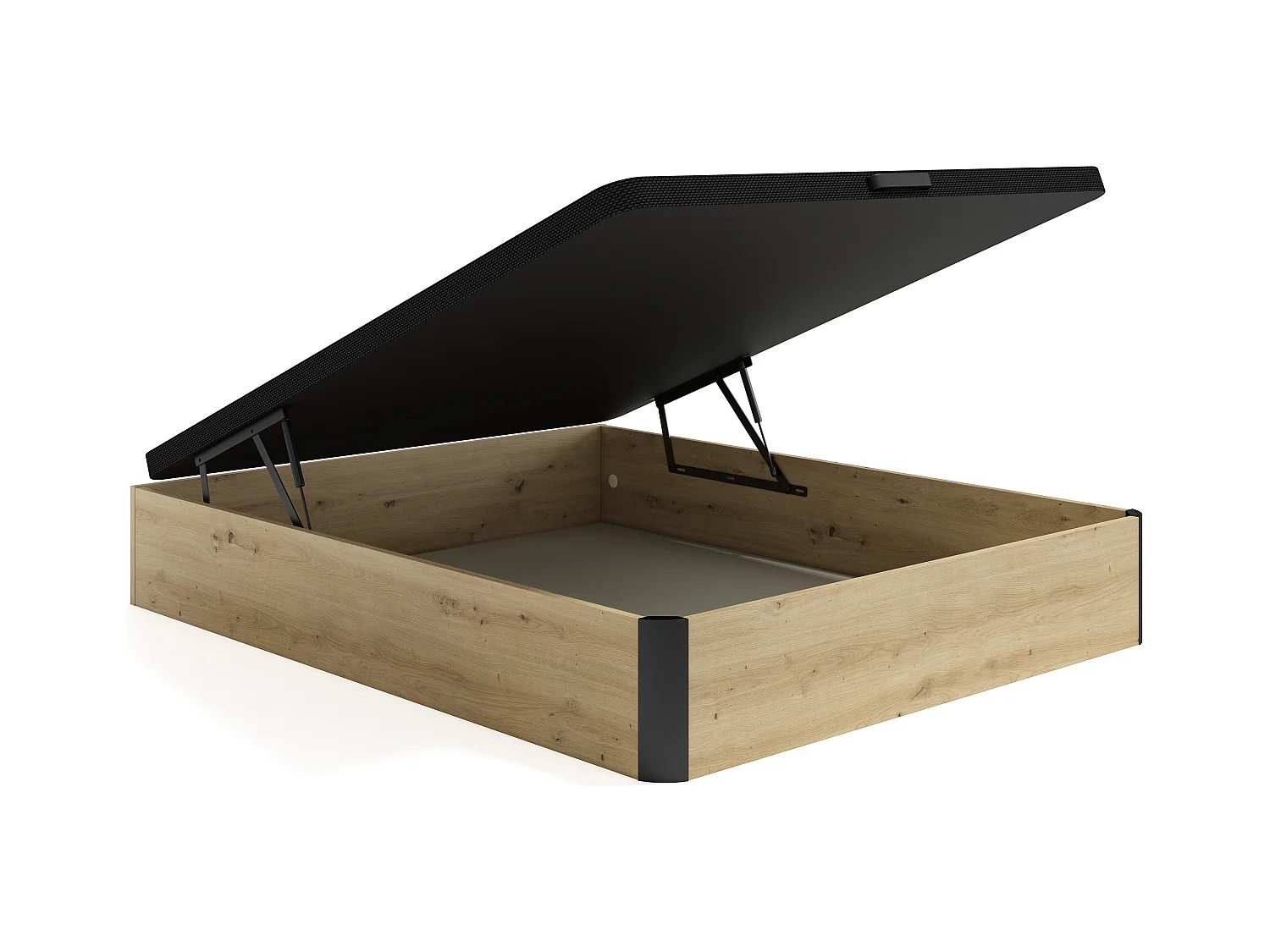 Sommier coffre 140 x 190 cm - Naturel clair et noir - NAMOSI de YSMÉE