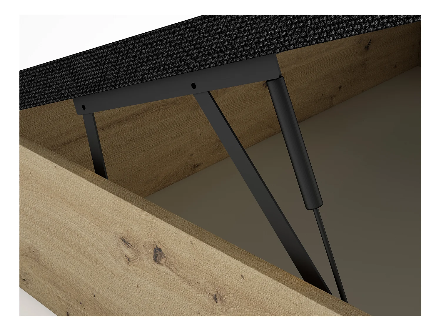 Sommier coffre 140 x 190 cm - Naturel clair et noir - NAMOSI de YSMÉE